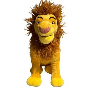 Disney Adult Simba Lion King Plush 15” Tall Movie Fan Collectible Yellow Brown